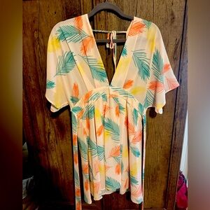 Tropical Leaf Print Dress